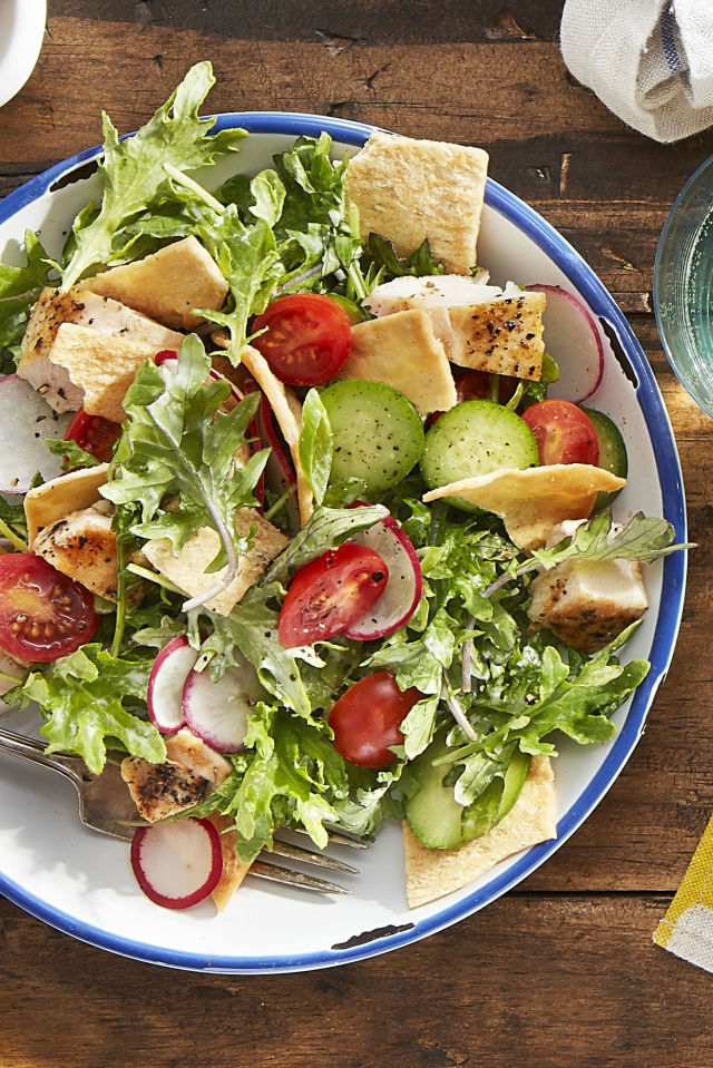 Kale Chicken and Pita Salad