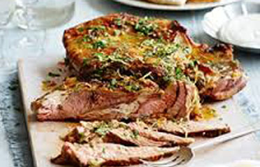 BBQ Lamb With Harissa Dressing